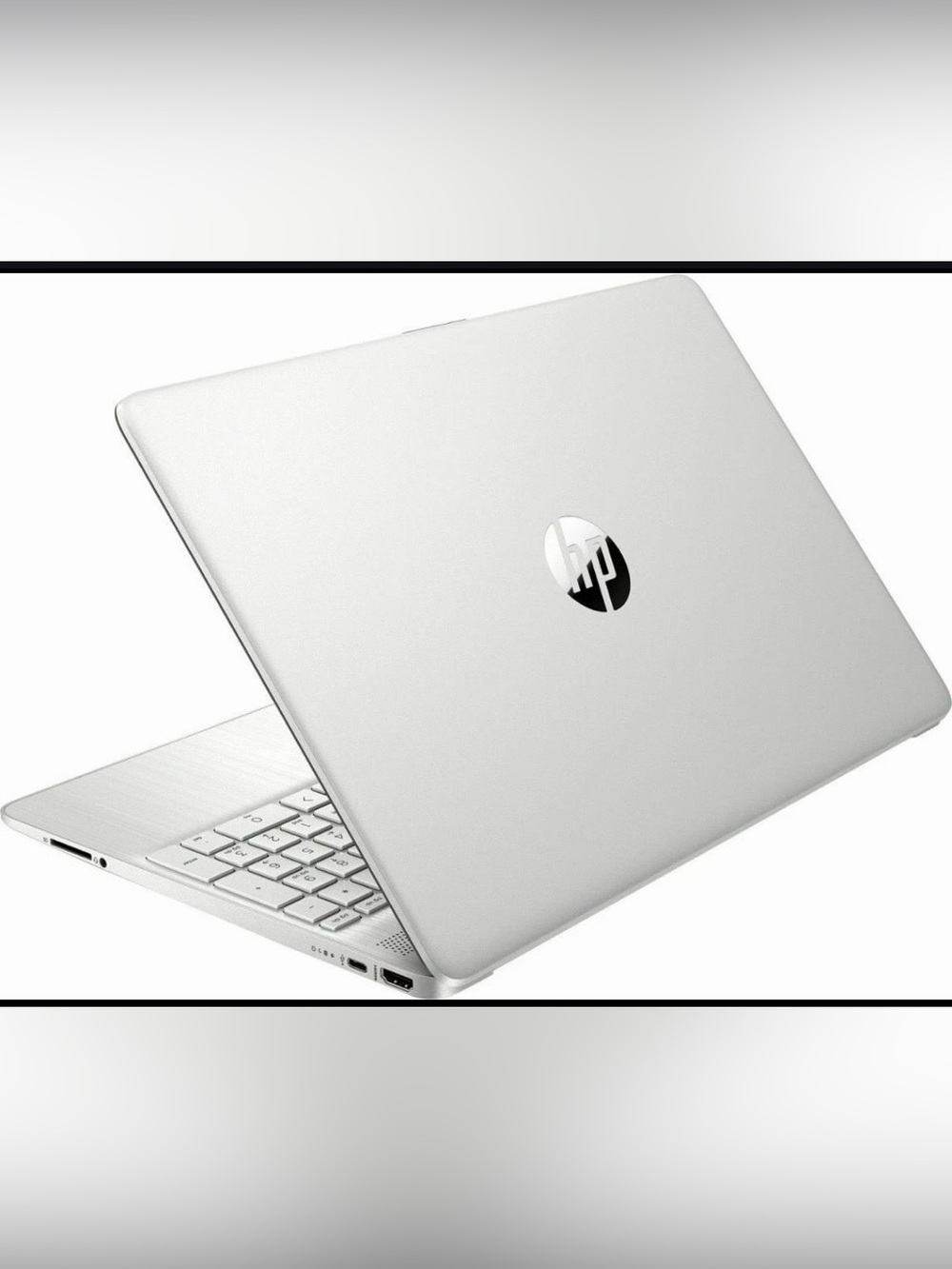 HP White-Silver Laptop with Chrome HP Logo